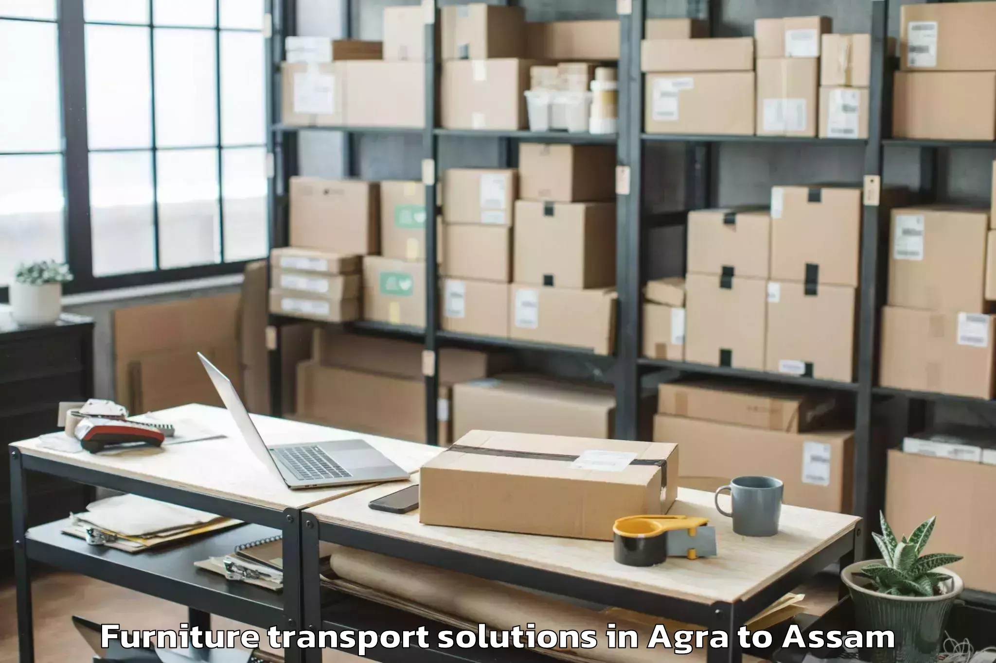 Trusted Agra to Guwahati University Furniture Transport Solutions